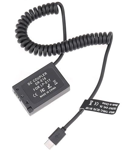 ENEGON ACK-E18 ACアダプター Canon LP-E17 ENEGON LP-E17 Dummy Battery ACK-E18 DC Coupler Adapter Kit