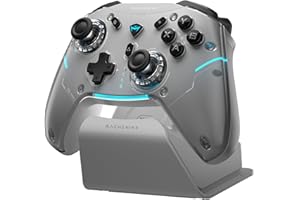 Machenike G5PROMAXSE Bluetooth PC Controller with Charging Dock, Hall Effect Joystick/Triggers, Gaming PC Controller for Switch/Android/iOS/Steam/Mobile, Gyroscope, Gray