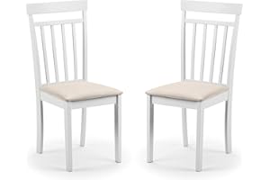 Julian Bowen White Wood Coast Dining Chairs Set of 2