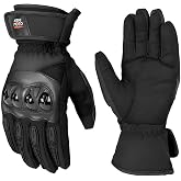 KEMIMOTO Guantes Moto Invierno, 4 Capas de Estructura, Resistente al Viento | 2 Dedos T&aacute;ctiles, Carcasa R&iacute;gida en el Dorso y