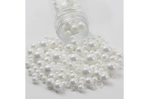 Xmart Weiße Perlen Zucker Streusel Dekorative Zuckerstreusel 130g Zuckerperlen Streuselmix Cupcakes Deko Sprinkles Tortendeko 5 Größen Knusperkugeln für Kuchen Kekse Desserts Eiscreme