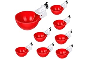 Ellxen 6 abbeveratoio automatico per pollame, per pollame, per bere pollame, presa automatica dell'acqua, adatto per uccelli, pollame, piccioni, polli, anatre (rosso)