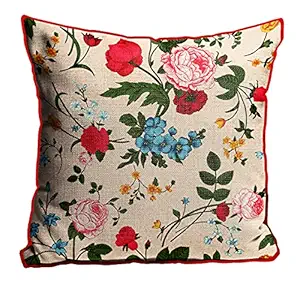 DreamVio Jute Exclusive Decorative Throw/Pillow Covers, Cushion Covers for Living Room, Bed Room, Sofa,Chairs Pack/Set of 1 (Multicolour, Size 16 x 16 Inches)