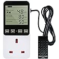 Dgital Thermostat Temperature Controller, Socket Outlet 230V Temperature Control Switch Heating Refrigerator for Greenhouse Reptile arm/Terrarium Home