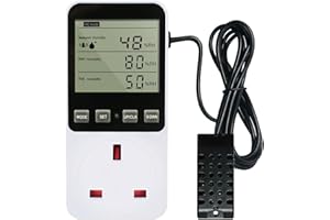 MIRTHBUY Dgital Thermostat Temperature Controller, Socket Outlet 230V Temperature Control Switch Heating Refrigerator for Greenhouse Reptile arm/Terrarium Home