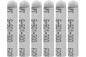 ARTIBETTER 50pcs microblading cuchillas de maquillaje permanente agujas de tatuaje de cejas en forma de u 14 pines ( )