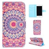 iPhone 7 Hülle (4,7 zoll), iPhone 7 Hülle, iPhone 7 PU Leder Schöne vintage Bunt Mandala Hülle Tasche Handyhülle, Edaroo Ledertasche im Bookstyle mit Wüste Muster Brieftasche Flip Stand Case Backcase Schutz Bumper Weich Lederhülle Wallet Etui Schutzhülle Lederhülle Soft Leather Back Case Cover mit Kartensteckplätze Magnetverschluss Standfunktion für Apple iPhone 7 (4,7 Zoll)