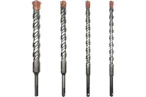 CAVATINY Set di 4 punte per trapano SDS Plus, SDS, per cemento, mattone, cemento, pietra con 4 tagli, 4 pezzi, dimensioni 14, 16, 20, 25 x 260 mm, fusto SDS Plus, adatto per martello perforatore