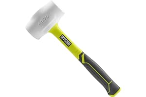 Ryobi RHHM450W - Martello in gomma e fibra di vetro, 450 g, colore: Bianco