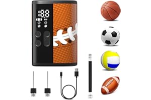 ‎WOOWIND Woowind P101 Ballpumpe Elektrisch mit 12 PSI, 4000mAh Power Bank, LED Licht, Auto-Stop, für Fußball, Basketball, Volleyball - inklusive Ballpumpe Nadeln