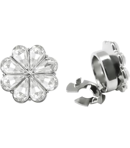 Protège-Boutons Décoratifs Pour Chemisiers - Clip Fleur Strass, Décoration Vêtements (2,5x2,5 Cm)