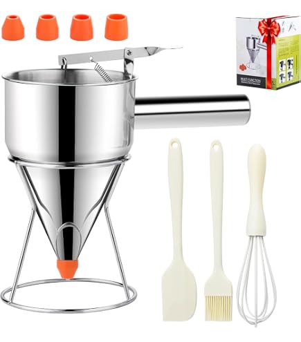 Distributeur De Pâte à Gaufres Portable 900 Ml - Bec Verseur Précis Pour Gaufres, Crêpes, Cupcakes Et Biscuits
