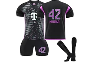 Coolsterster Fußball Trikot Kinder, 23/24 Heimtrikots/Auswärtstrikots Fussball Trikot Kinder und Erwachsene Fussballtrikot Junge Herren Trainingsshirt,Shorts und Socken Fußball Set
