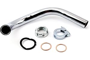 BISOMO Krümmer + Krümmer Mutter Set 28mm Auspuff Krümmer für Simson S51, S70, S83, KR51/2, Schwalbe 4-Gang