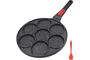 RANX INGST Poêle à Pancakes, Poignée Amovible, Poêle à Crêpes pour Enfants Antiadhésif Plat à Crêpes pour le Petit-Déjeuner, 26cm (Noir)