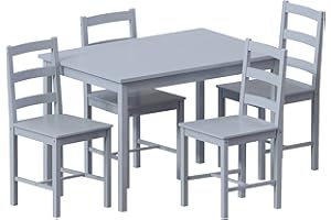 Vida Designs Yorkshire stół i krzesła zestaw kuchnia meble domowe (szary, 4-osobowy)