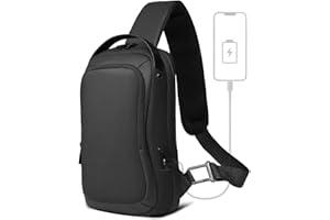 HEROIC KNIGHT Sling Bag Waterproof Shoulder Bag with USB Charging Port Chest Bag for ipad 11.3 Inch Cross Body Bag for Outdoor Sport Travel Casual Office Business