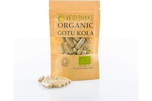 VEGISHAKE Organic Gotu Kola HPMC Capsules 900mg Boost Brain Kidney Liver Heal Skin Care Vegan Halal Kosher (30 Capsules)