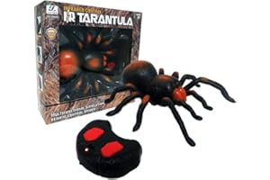 ONLINESTREET Wireless Fright Props Remote Controlled Spider - Realistic, Soft, Scary Plush Tarantula - Infrared Control, LifeLike Crawl Set For Kids