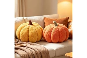 2 stycken Pumpa Kudde, 3D 20 cm Pumpa-formad Kudde, Orange +