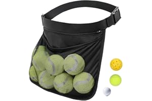 JAYRUIT Soporte para banda de pelota de tenis, malla ajustable, cintura para pelota de cadera, bolsa de transporte, bolsa de viaje, bolsa de cinturón de pelota de tenis