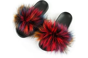 Hitopteu Kapcie damskie pluszowe pantofle puszyste letnie klapki