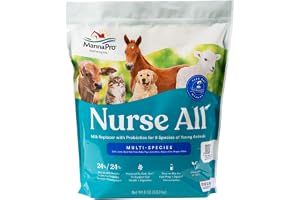 Manna Pro Nurse All Multi Species Milk Replacer with Probiotics for Horses | Formulated with All-Milk Protein to Promote Growth and Development | Helps Support Healthy Gut and Digestions| 8lbs