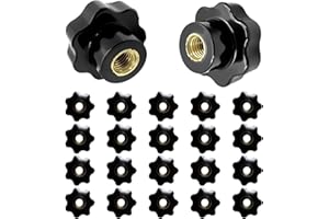 Zasjon Manopola Stella M6 x 25, 20 Pezzi Manopola Forma di Stella Pomelli Filettati Plastica per Attrezzature Meccaniche