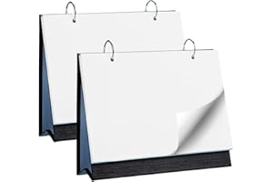 SPORWAY 2 Pieces DIY Desk Calendar Blank Notebook, A5 Photo Calendar, Craft Calendar, Weekly Calendar, Kraft Paper, Ring Binder, Spiral Notebook, DIY Memo Paper, Schedule, Blank Note (Black)