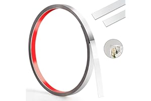 ZTOWOTO 1 cm - 300 cm Molduras Decorativas Pared, Autoadhesivo Moldura Adhesiva Acero Inoxidable, Flexible Moldura Adhesiva Dorado Metalizado Para Marco De Espejo, Techo De Techo, Azulejo (Plata)