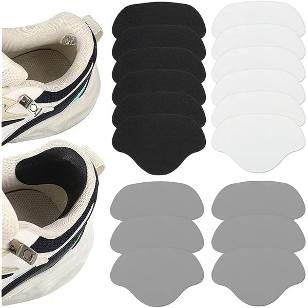 8 Paia Di Toppe Autoadesive Per Tallone Scarpe – Pelle Nera E Bianca, Due Misure Per Riparare Buchi Interni - copertina