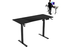 ACXIN Höjdjusterbart elektriskt skrivbord, 160 x 60 cm, kolyta och typ C-laddningsport, spelbord med minnesfunktion, arbetsst