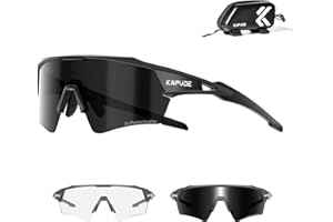 KAPVOE Occhiali Ciclismo Fotocromatici Uomo Occhiali da Sole Sportivi Donna TR90 Occhiali Bici da Corsa Trasparenti Occhiali MTB Anti-UV400 Occhiali da Ciclista Running Bicicletta Mountain Bike K198