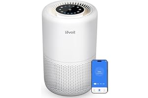 LEVOIT Purificateur d'Air Chambre Silencieux, Élimine 99.97% des Allergènes, Compatible avec APP Alexa, Programmable avec Veilleuse, Jusqu'à 35m², Air Purifier pour Poussières Animaux Odeurs Core 200S