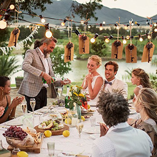 aytai 50 Stück Hochzeit Favor Antik Schlüssel-Flaschenöffner + Tags + Kissen Candy Boxen, für Baby-Dusche Geschenke für Gäste Party Bankett Bar Supplies - 6