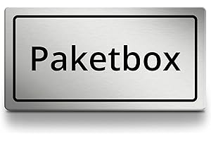 ‎1PEAK Paketbox Schild rechteckig, 15cm lang in silber, selbstklebend, wetterfestes Hinweisschild