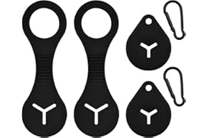 Anseom Silikon Kotbeutelhalter für Hundekotbeutel, 4 Stk Schwarz Kotbeutelhalter freihändiger Kotbeutelhalter Handlicher und Benutzerfreundlicher Hündchen Leine Taschenhalter mit 2 Haken