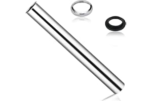 GOIEHIR Tubo de Inmersión, Desagüe Prolongado de 30 cm, Sifón Tubular, Completo con 1 Tapón de Rosca y 1 Junta de Goma de Sellado, Adecuado para Sifones de Diseño, Sifones de Tubo, Sifones de Taza