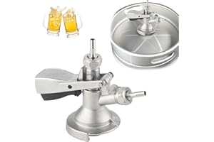 Tissting Coupleur de Fût de Type A, Tireuses à Bières en Acier Inoxydable avec Soupape de Surpression de Sécurité, G5/8 Keg Coupler Distributeur de Bière Pression pour Système de Brassage