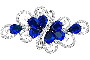 QUKE Glänzende österreichische Cubic Zirkonia Kristall Braut Brosche Pin für Frauen und Mädchen Bräute Hochzeit Brosche Pin