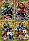 LEGO Ninjago Serie 3 - 4 limitierte Gold Karten Trading Cards NEU LE12 Lloyd, LE13 Kai, LE14 Cole, LE15 Jay + Bonus Karte aus Serie 2 Ronin LE8 - Blue Ocean