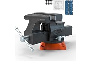 VEVOR Morsa di Precisione da Banco Base Girevole da 360°, Morsa da Banco Rotante Larghezza di Ganascia 16,7 cm Bidirezionale per Uso Domestico Commerciale da Garage Officina, Morsa da Banco 12,9 kg