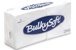 HOMETRIC 200 Pack BulkySoft White Paper Napkins – 2-Ply Disposable Serviettes 33x33cm – Soft Tissue Napkins for Parties, Events, Catering