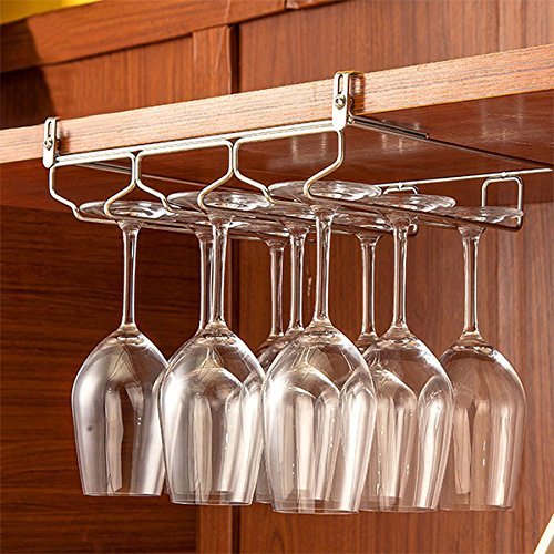 HULISEN Home de Cuisine Ajustable Verre de vin Rack et Sans Installation, Verres à Pied de Champagne en Verre de Support avec vis Hold 9 Glass HULISEN Home de Cuisine Ajustable Verre de vin Rack et Sans Installation, Verres à Pied de Champagne en Verre de Support avec vis Hold 9 Glass