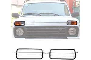 DIYUCAR 6 Stück/Set Aluminium-Legierung Nebelscheinwerfer Rücklicht Schutz Rahmen Verkleidung für NIVA Auto Dekoration (2 Stück Nebelscheinwerfer)