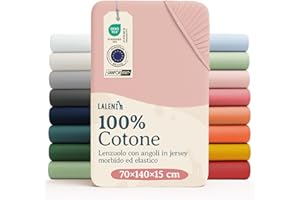 Laleni Lenzuola Culla Neonato - Lenzuola Lettino - Lenzuola Carrozzina Neonato - Coprimaterasso Culla con Angoli Elastici - Coprimaterasso Lettino 100% Cotone 135gsm - Rosa - 60x120-70x140cm