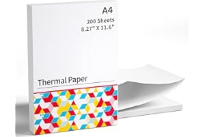 ITARI Papel térmico plegable A4 para impresora portátil M08F, Compatible con Brother PJ762/PJ763MFi, Phomemo M08F, HPRT MT800, Papel térmico de secado rápido para impresora, 210x297mm, 200 hojas