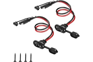 Linkstyle Cablaggio connettore rapido SAE da 2 pezzi, mantenitore batteria moto da 1FT 10AWG, cavo di prolunga SAE impermeabile Presa di alimentazione Porta laterale per generatore