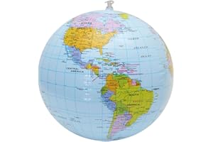 SGERUFZ 1 pcs Erde Globus Weltkugel aufblasbar Geographie Weltkarte Wasserball aufblasbar für Garten, Strand, Pool, Wissenschaft Geographie Bildung