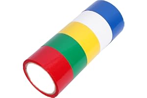 VOIISH Vastu Multicolor Colour Tapes Green, Yellow, Red, White, Blue Each 2 Inch Wide (25 Meter Length) (Set of 5)